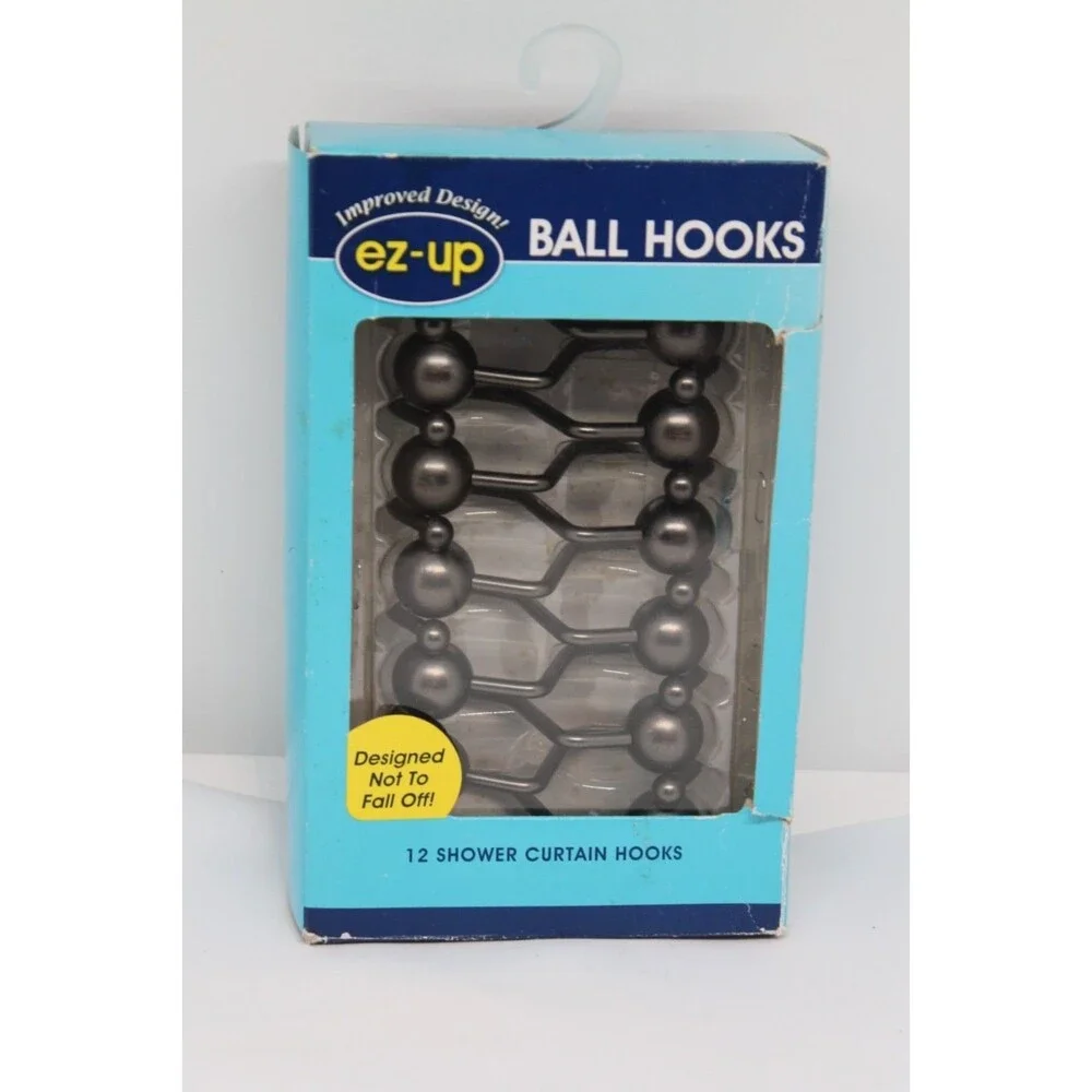 EZ-UP Metal Ball Shower Curtain Bronze Hook Rings Set of 12 NEW IN BOX
